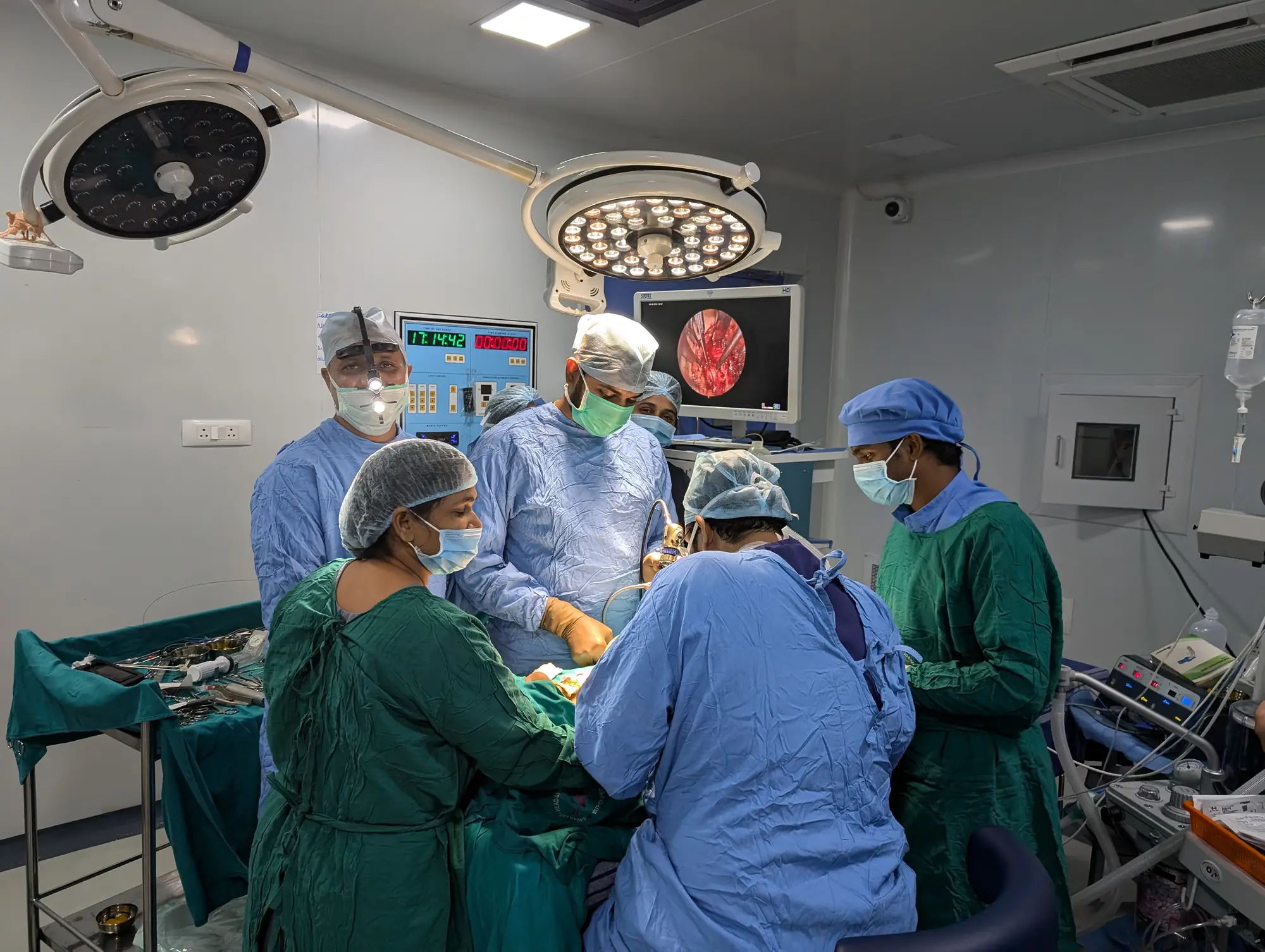 Airway surgery in progress at Artemis Hospitals