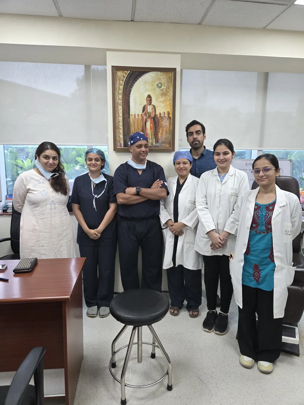 Dr Shashidhar with the ENT department team at Artemis
